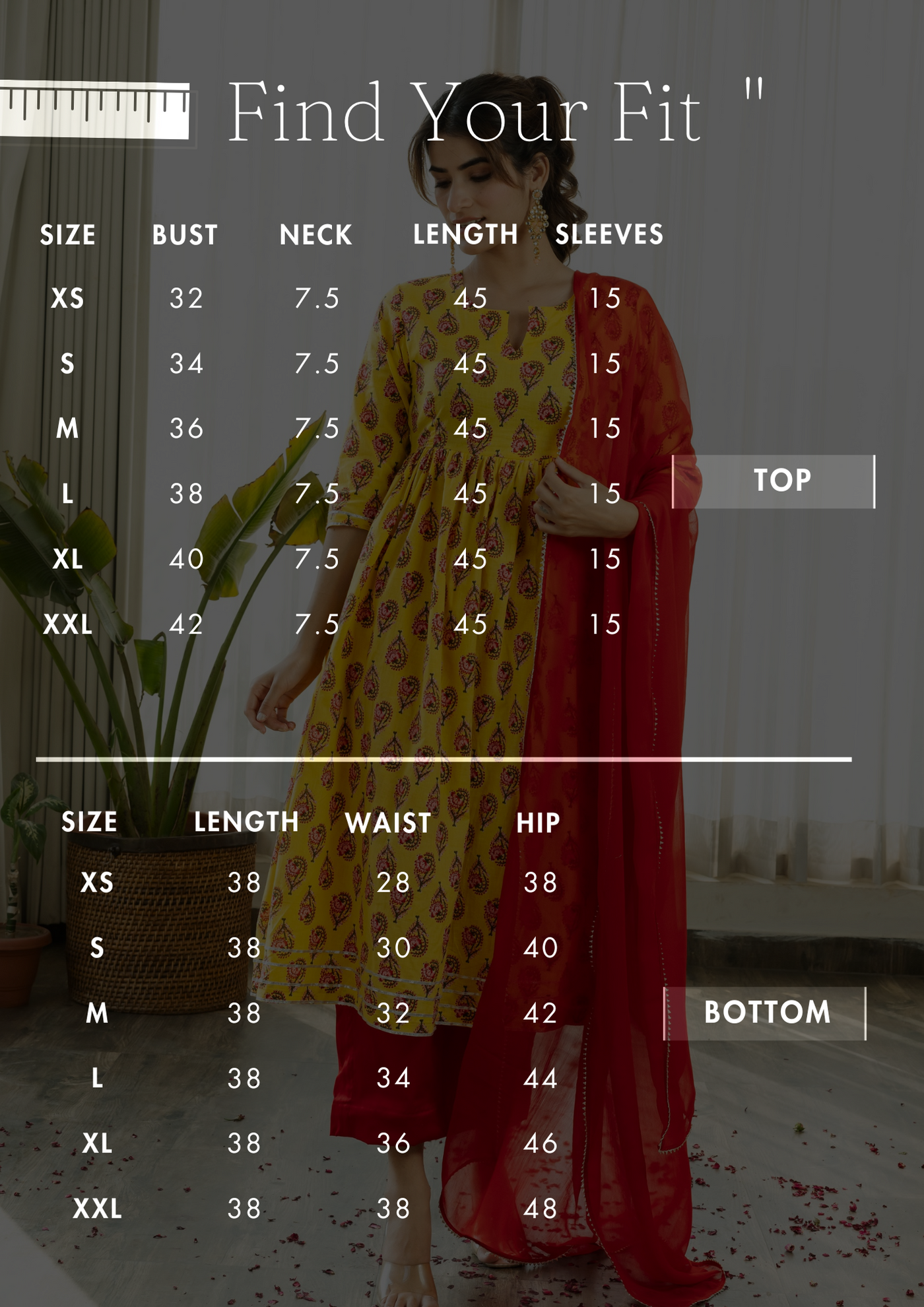 MISHA YELLOW COTTON FLORAL PRINTED KURTA SET WITH RED DUPATTA - Sarnya