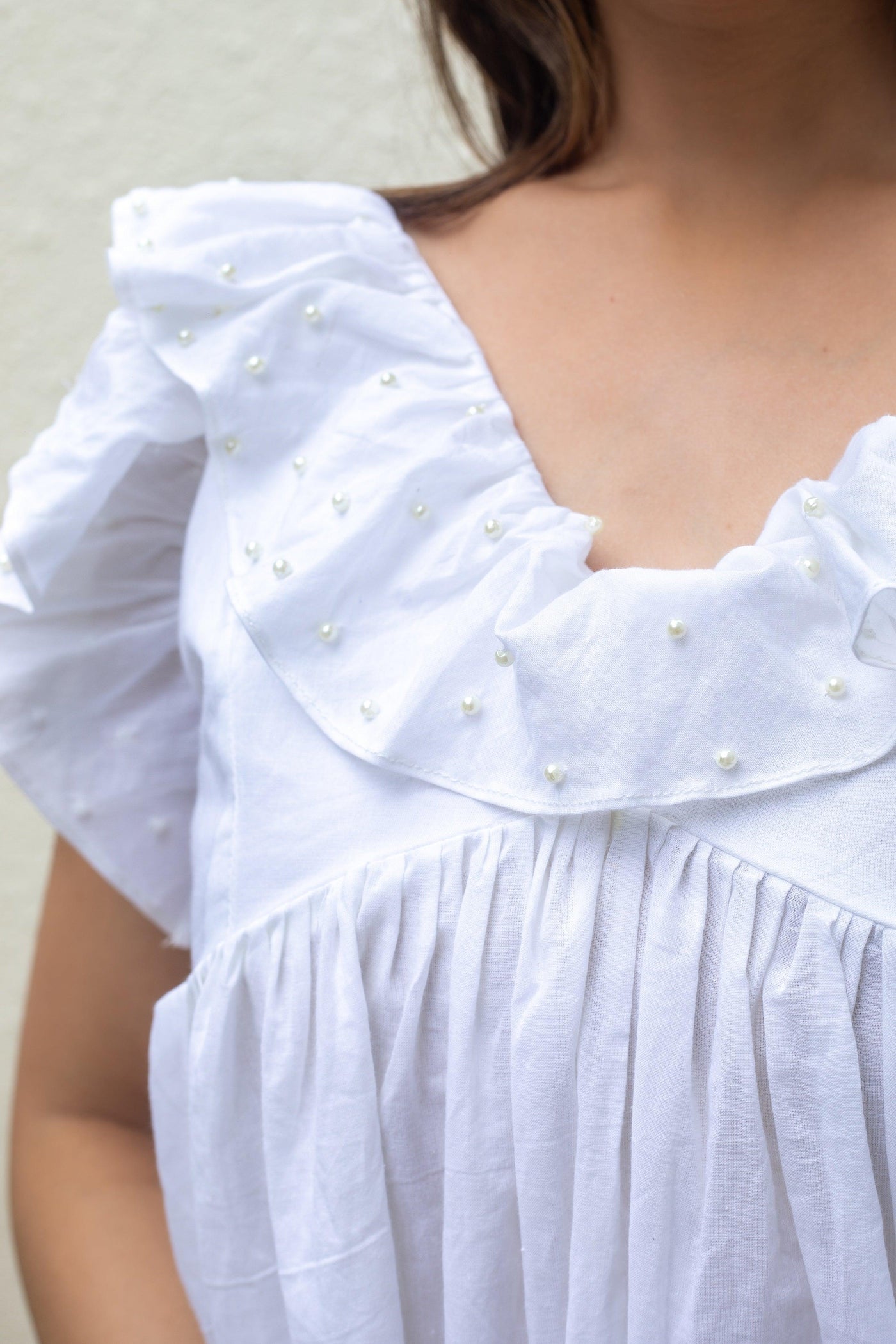 WHITE LILY FLARED DRESS - Sarnya