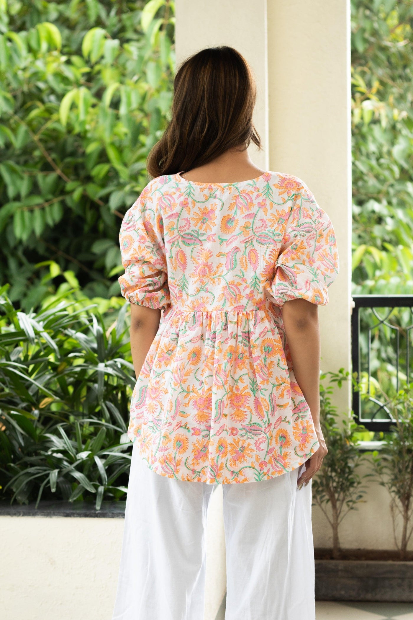 ORANGE HAZE FLORAL TOP - Sarnya