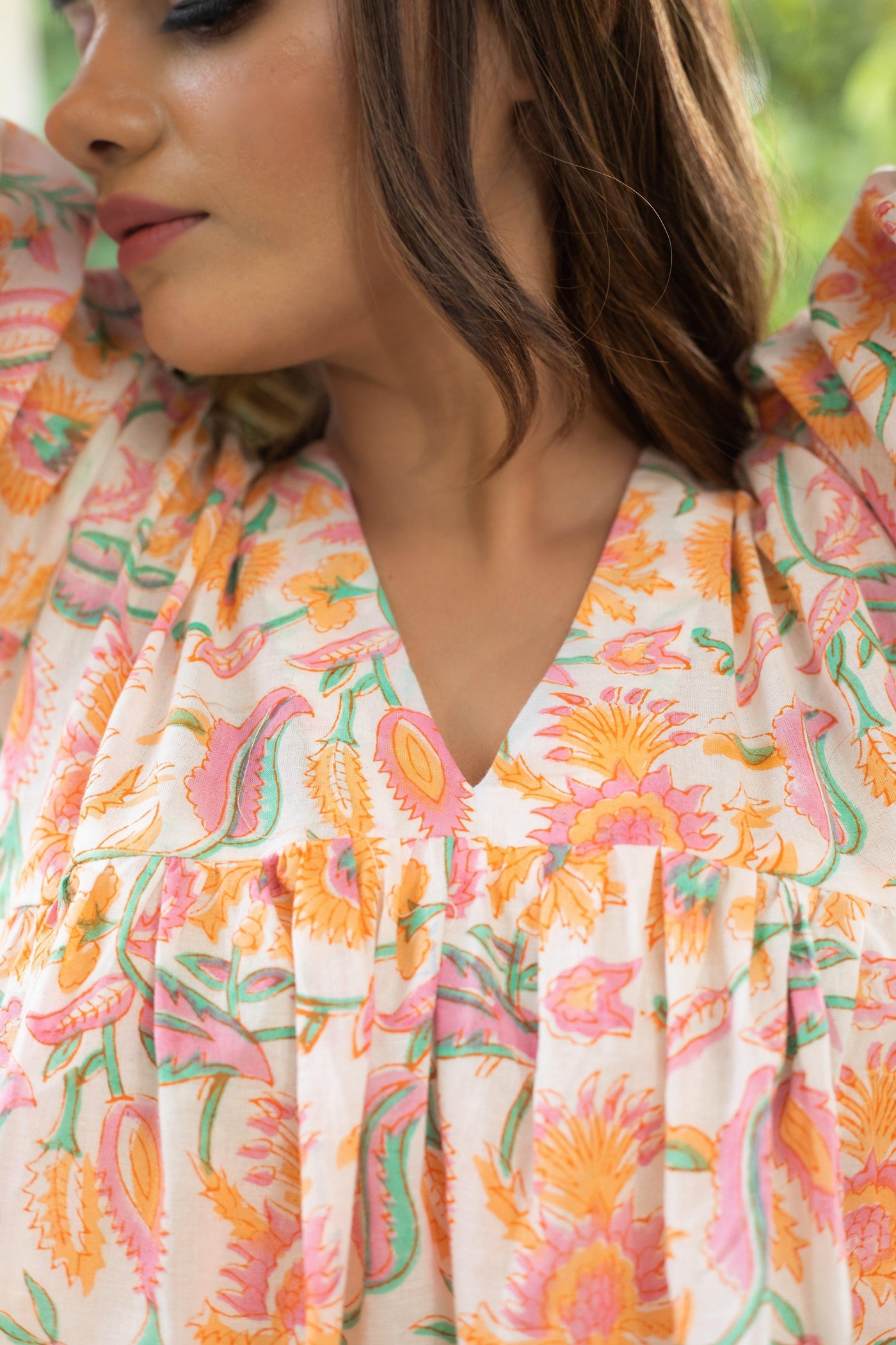 ORANGE HAZE FLORAL TOP - Sarnya