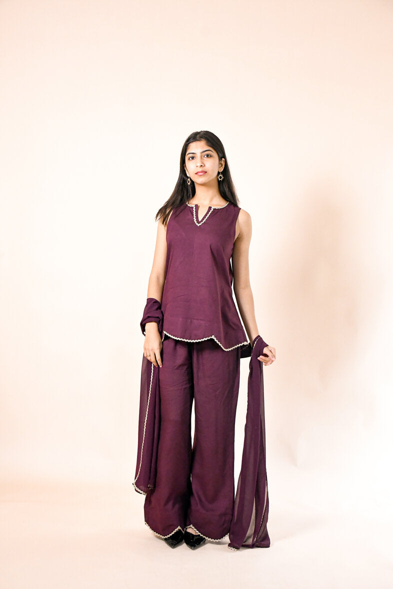RASHA WINE RAYON CO-ORD SET
