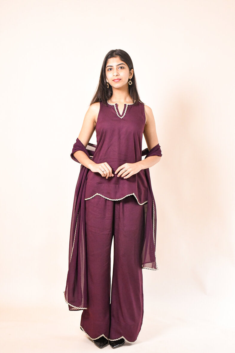 RASHA WINE RAYON CO-ORD SET