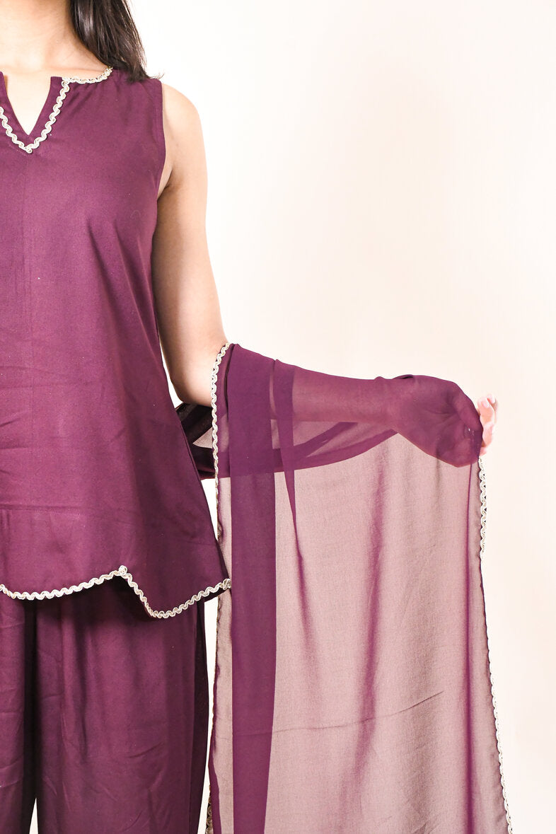 RASHA WINE RAYON CO-ORD SET