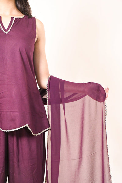 RASHA WINE RAYON CO-ORD SET