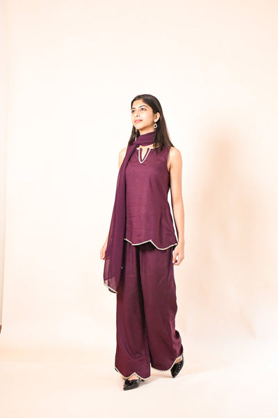 RASHA WINE RAYON CO-ORD SET