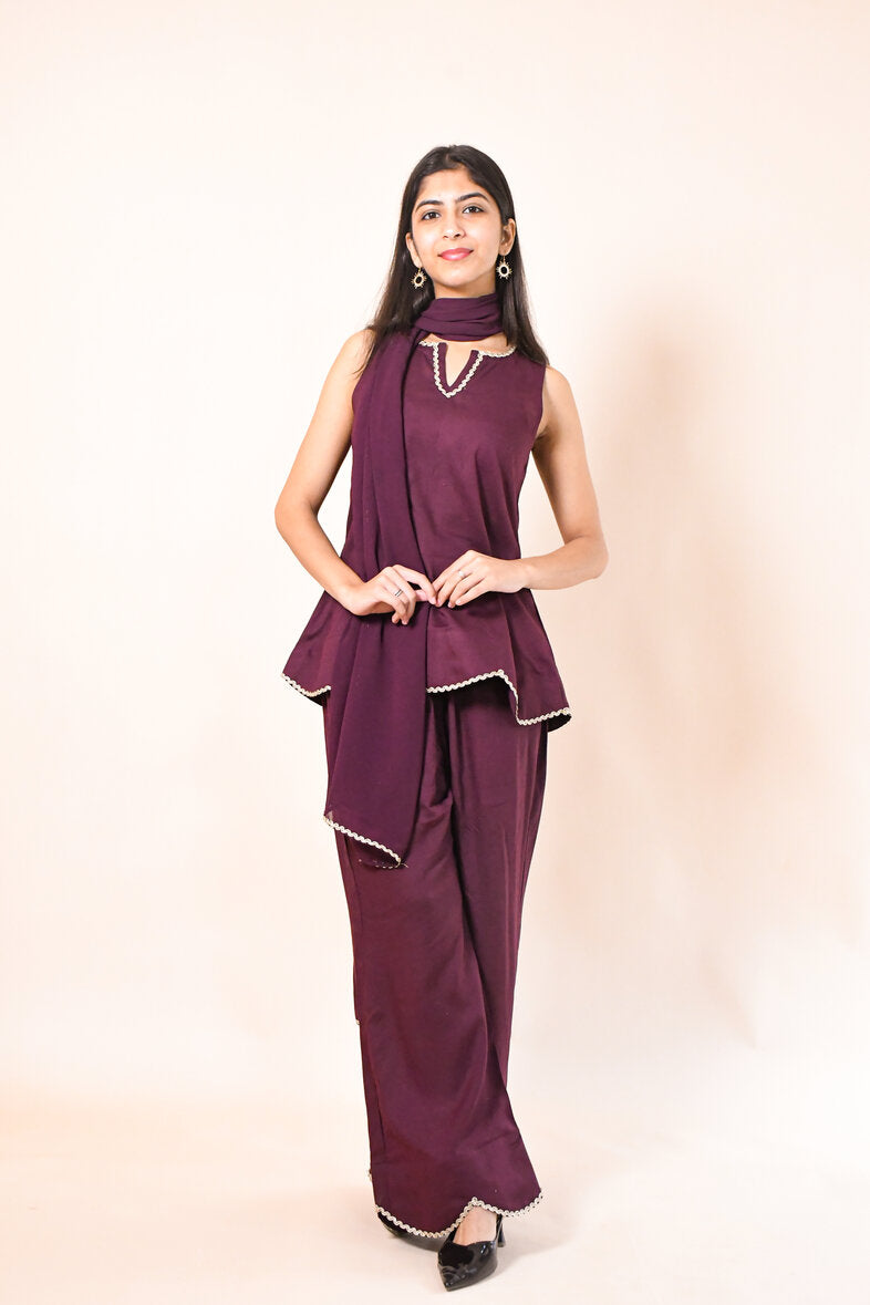RASHA WINE RAYON CO-ORD SET