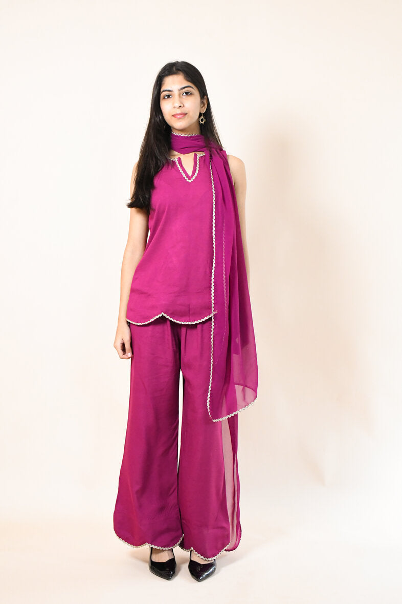 RASHA PURPLE RAYON CO-ORD SET