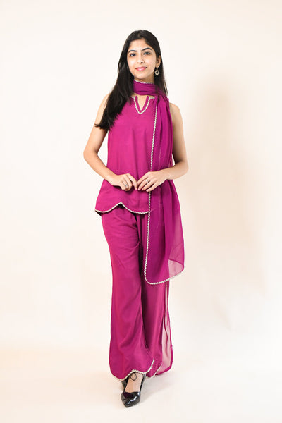 RASHA PURPLE RAYON CO-ORD SET