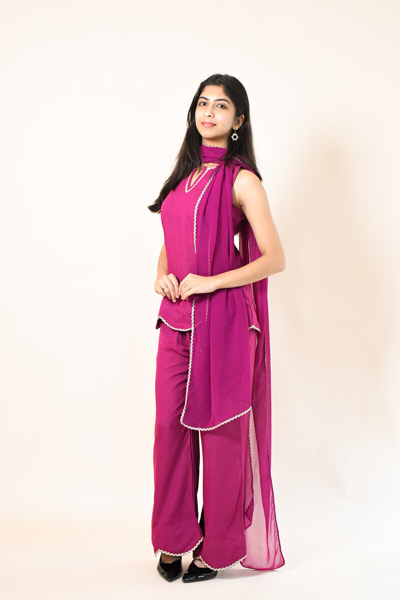 RASHA PURPLE RAYON CO-ORD SET