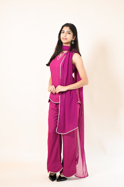RASHA PURPLE RAYON CO-ORD SET