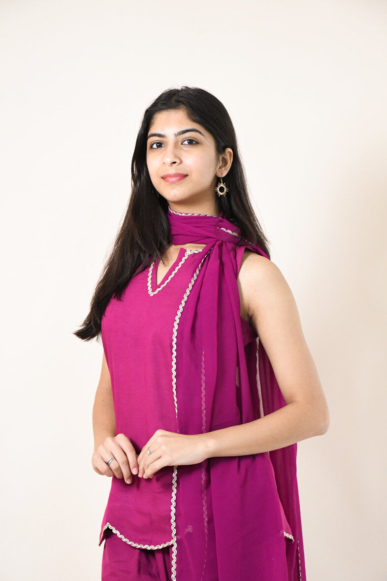 RASHA PURPLE RAYON CO-ORD SET