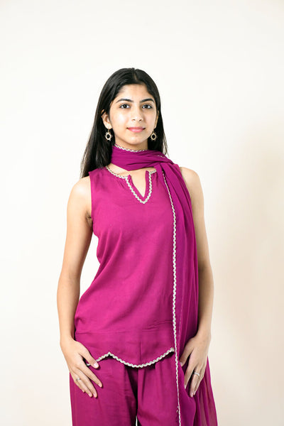 RASHA PURPLE RAYON CO-ORD SET