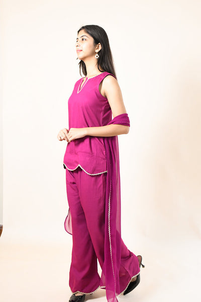 RASHA PURPLE RAYON CO-ORD SET