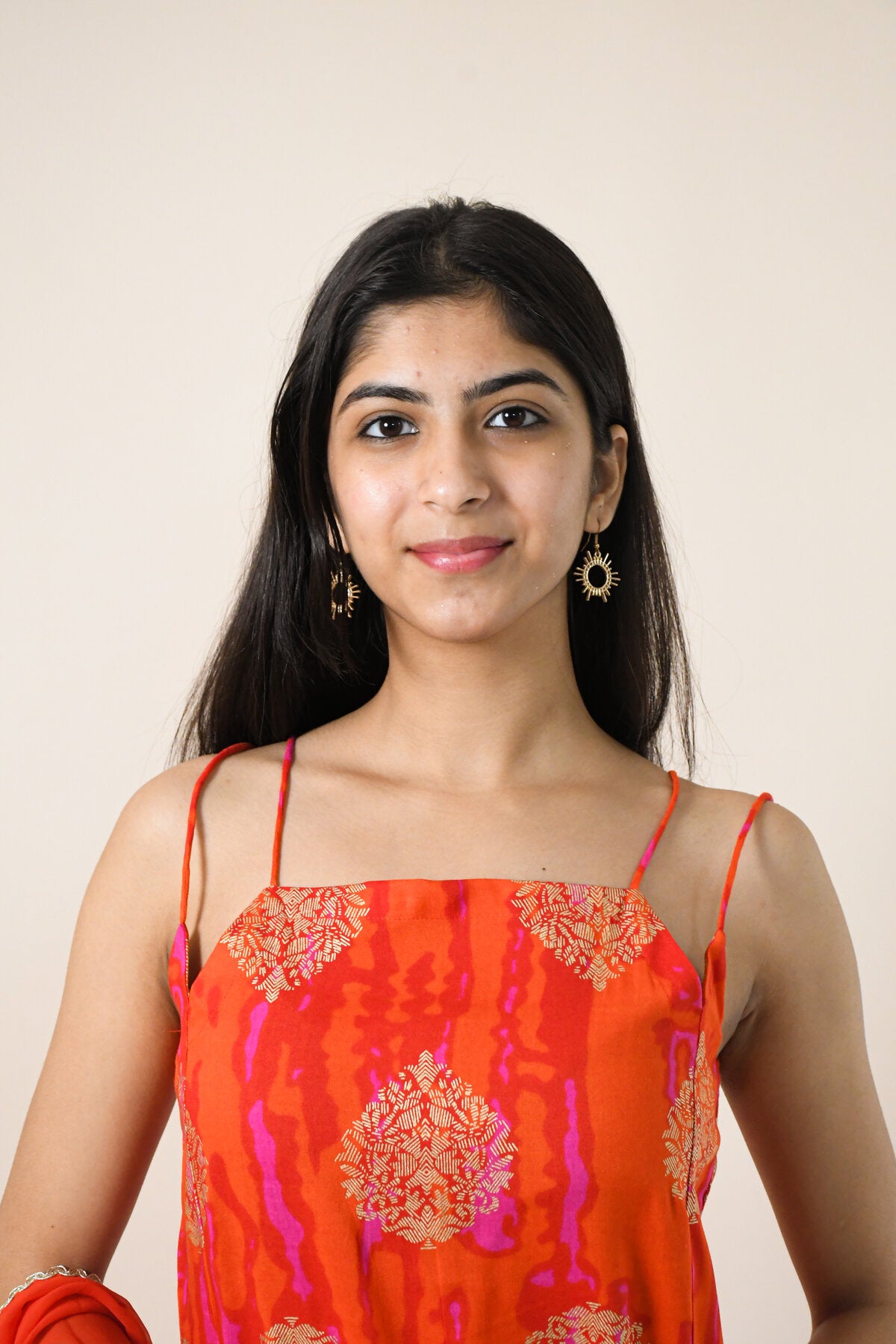 MAHIKA RED RAYON KURTA SET WITH DUPATTA