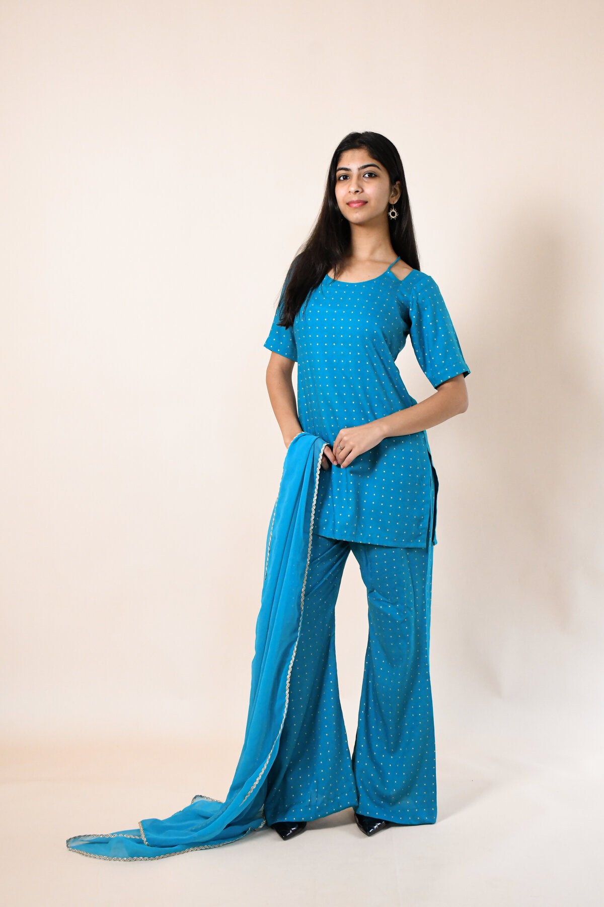MAHIKA FIROZI RAYON KURTA SET WITH DUPATTA