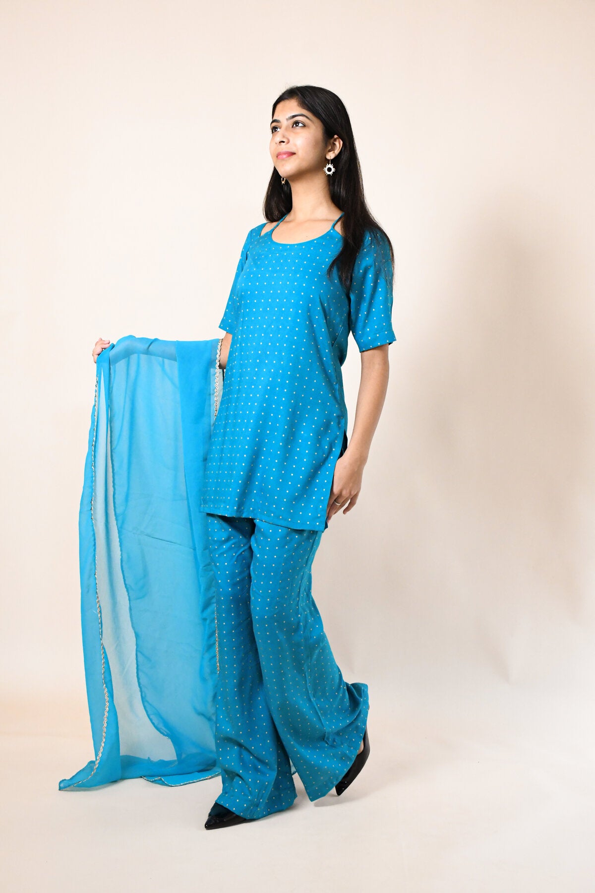 MAHIKA FIROZI RAYON KURTA SET WITH DUPATTA