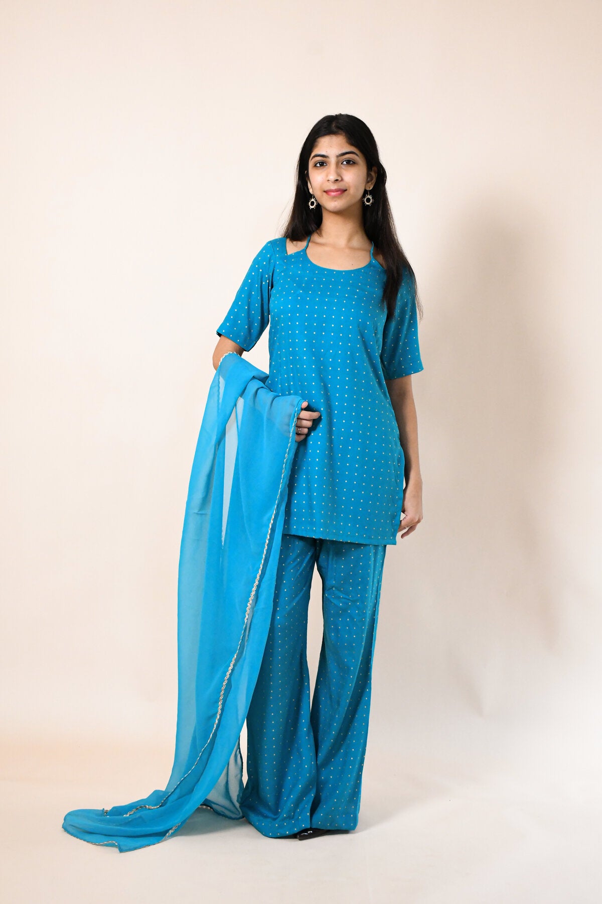 MAHIKA FIROZI RAYON KURTA SET WITH DUPATTA