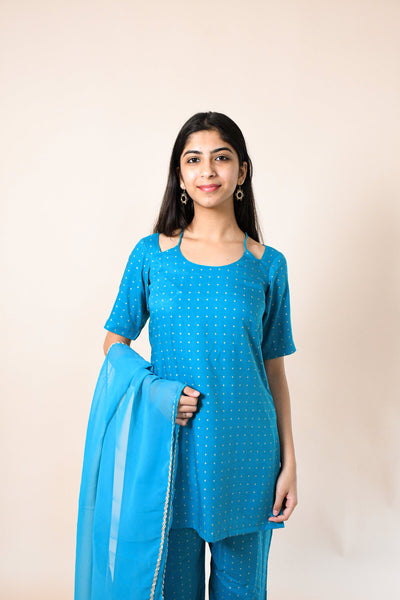MAHIKA FIROZI RAYON KURTA SET WITH DUPATTA