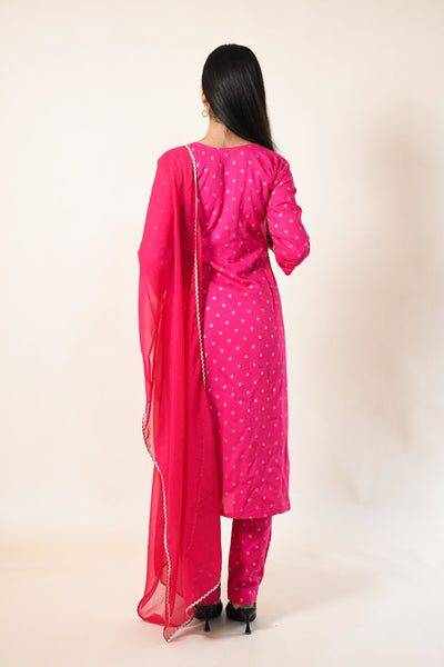 RANI RAYON ROUND NECK KURTA SET WITH DUPATTA