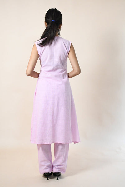 LIGHT PINK SLEEVLESS LONG LENGTHED CO-ORD SET