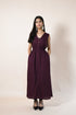 Warina Wine Rayon A-Line Midi Dress