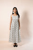 Ivy Off White Floral Rayon A Line Dress