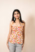 Fulsha Cream Floral Square Neck Printed Rayon Top