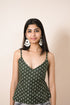 Rubaru Dark Green Printed Cotton Top