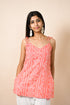 Tishya Peach Bandhani Print Rayon Camisole Tunic
