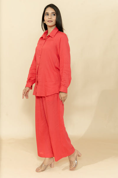 YASHI PINK RAYON CO-ORD SET