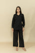 YASHI BLACK SLUB COTTON CO-ORD SET
