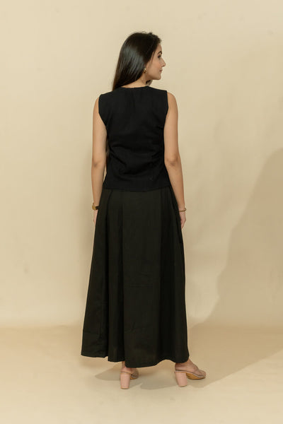 NIRA BLACK WAISTCOAT & SKIRT CO-ORD SET