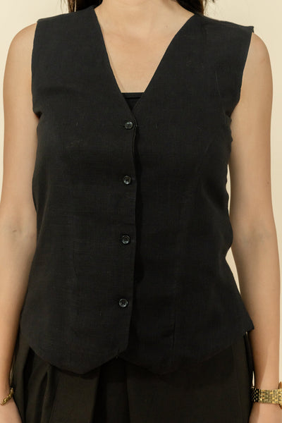 NIRA BLACK WAISTCOAT & SKIRT CO-ORD SET