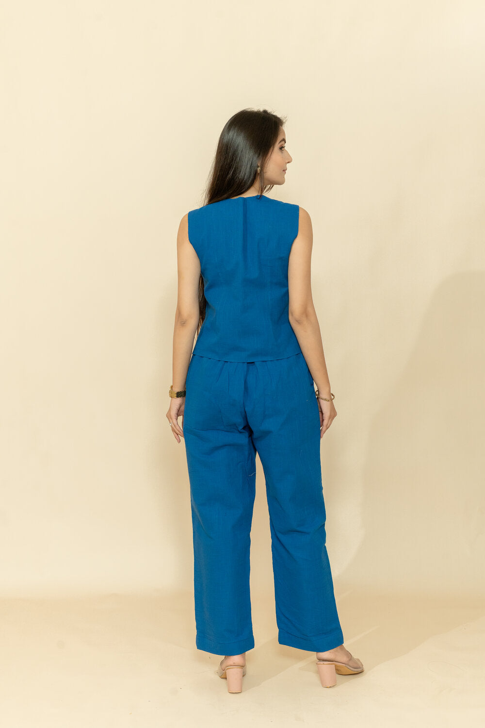 LEA BLUE WAISTCOAT & PANT CO-ORD SET