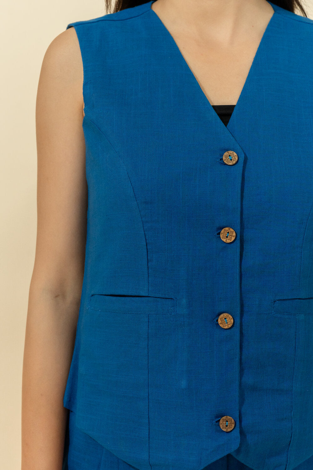 LEA BLUE WAISTCOAT & PANT CO-ORD SET