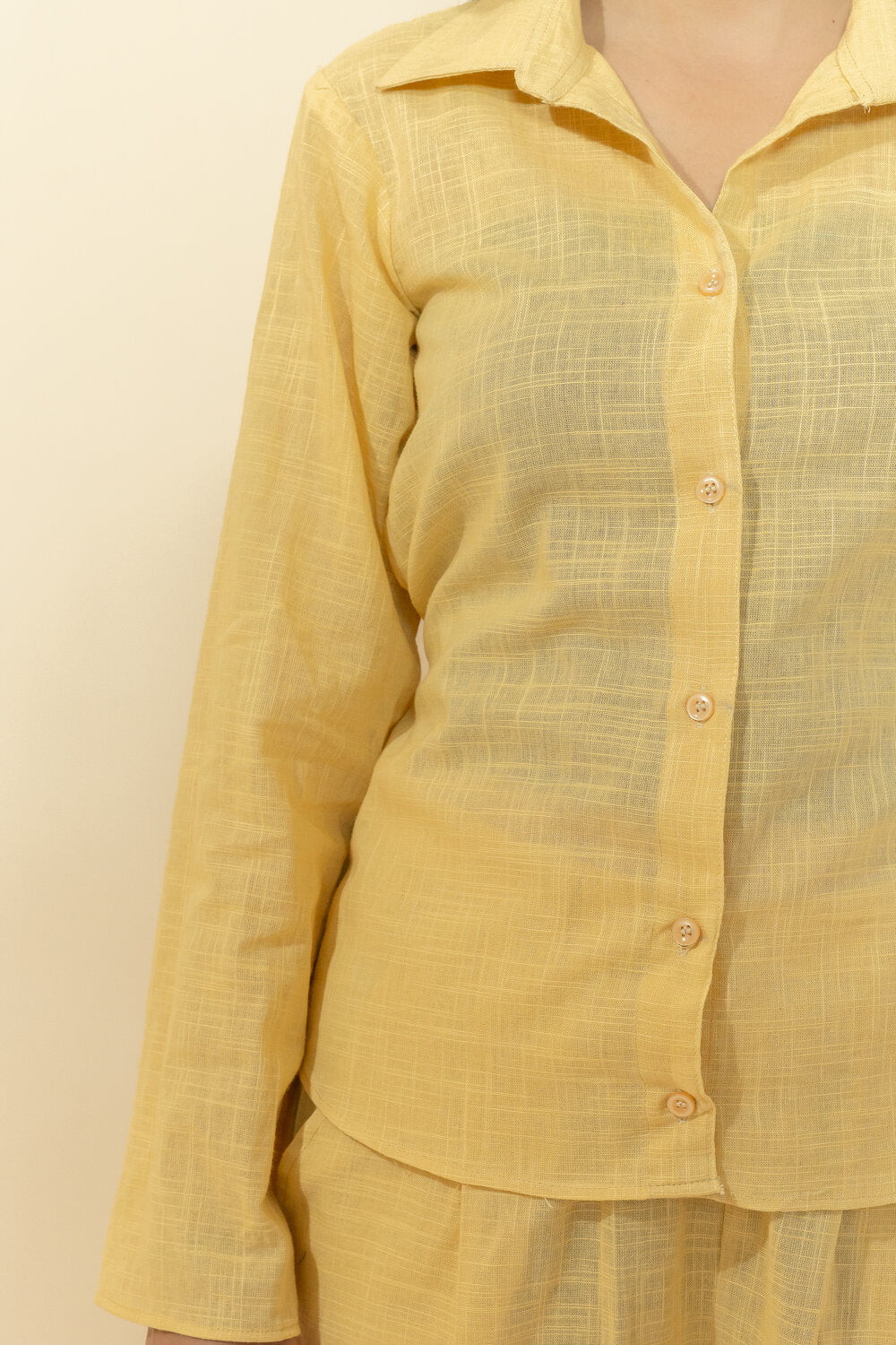 YASHI YELLOW SLUB COTTON CO-ORD SET