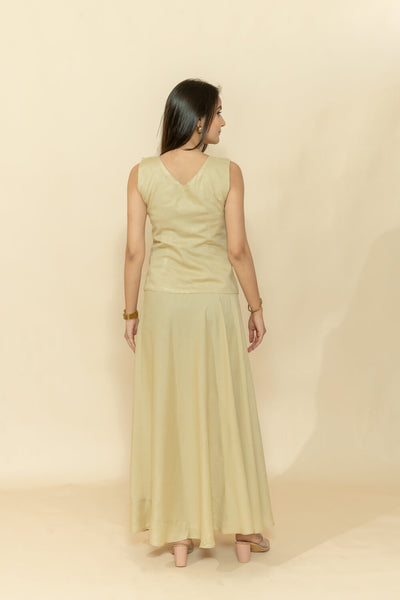 NIRA CREAM WAISTCOAT & SKIRT CO-ORD SET