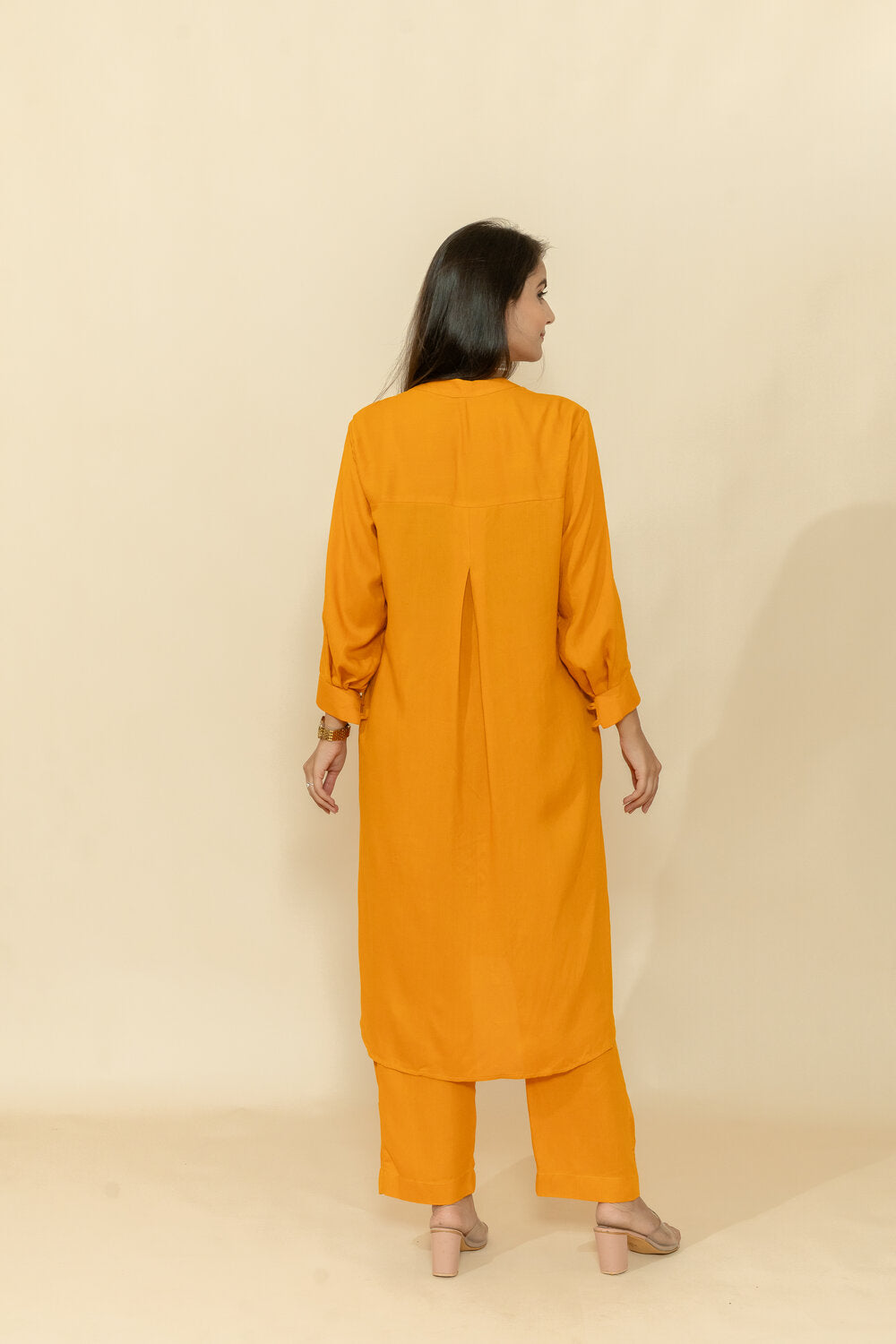 ABHA MUSTARD RAYON CO-ORD SET