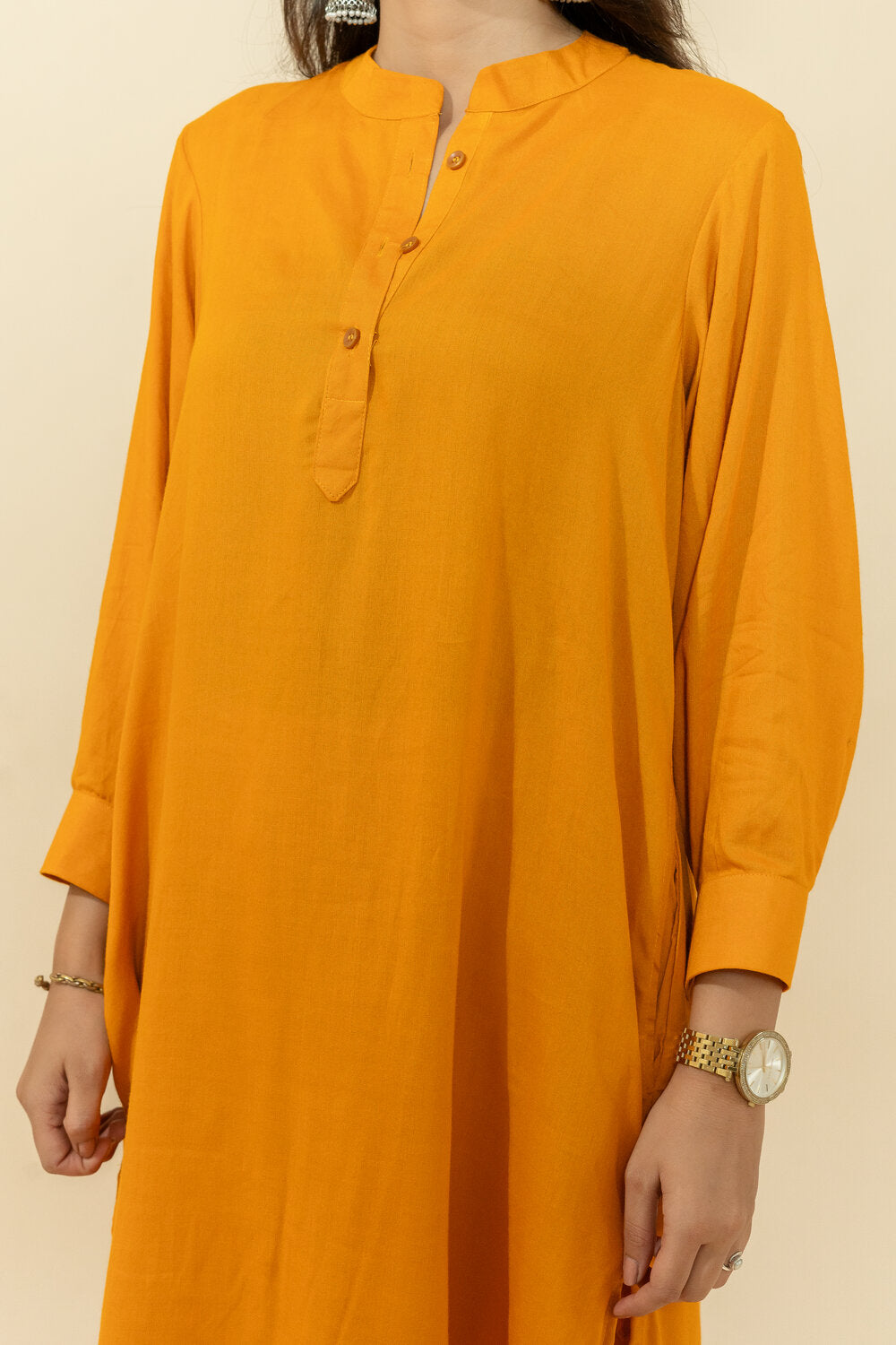 ABHA MUSTARD RAYON CO-ORD SET