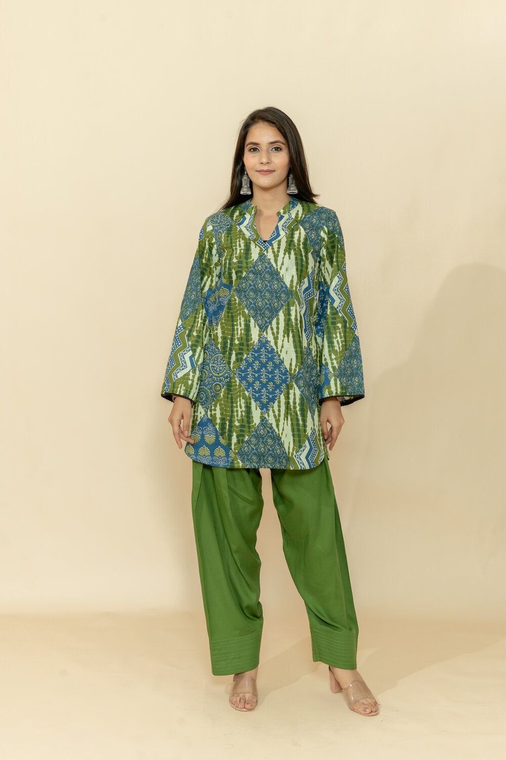 HEENA GREEN COTTON CO-ORD SET