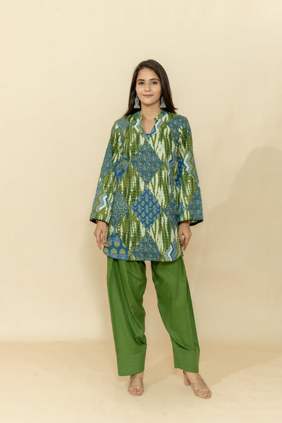 HEENA GREEN COTTON CO-ORD SET