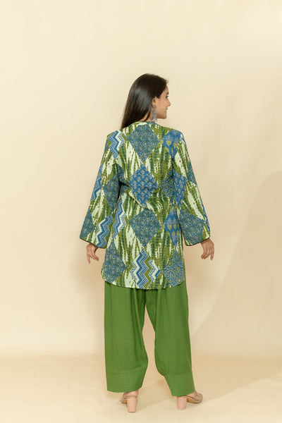 HEENA GREEN COTTON CO-ORD SET