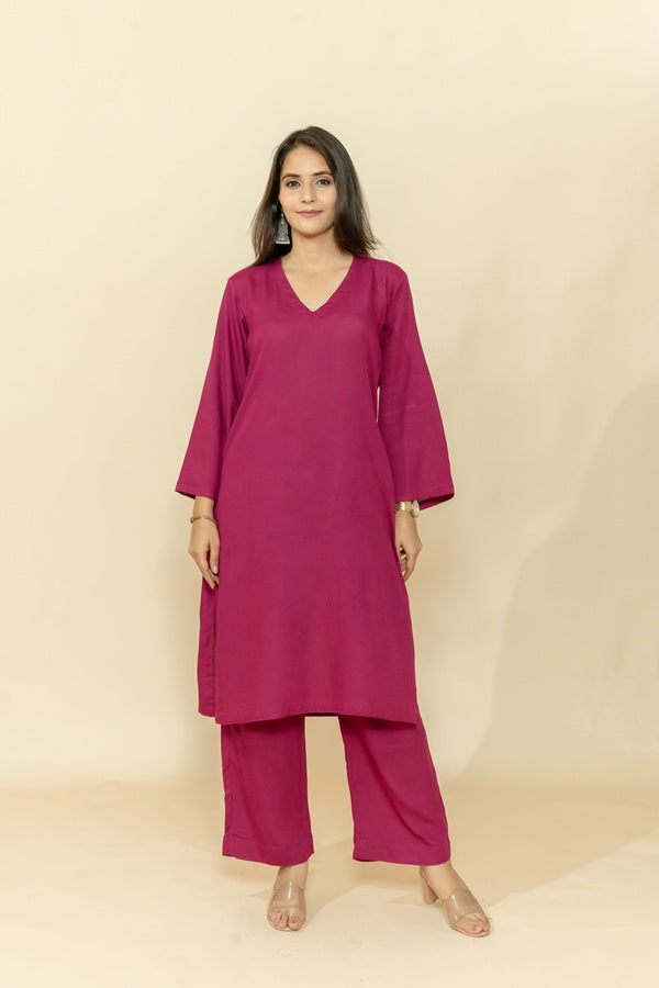 SUDHA MAROON CO-ORD SET