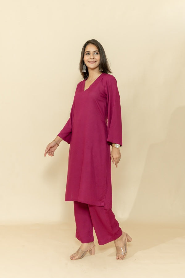 SUDHA MAROON CO-ORD SET