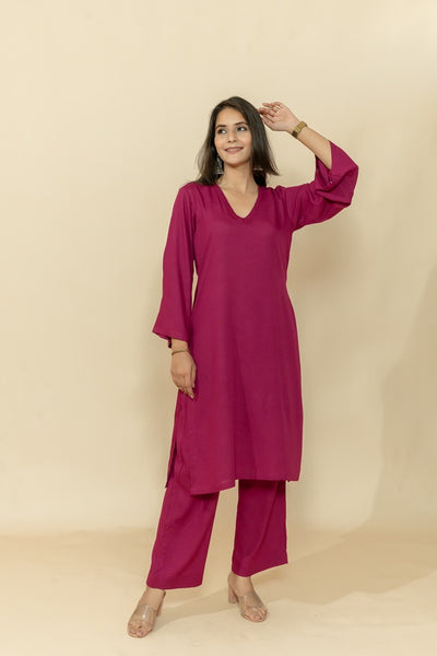 SUDHA MAROON CO-ORD SET