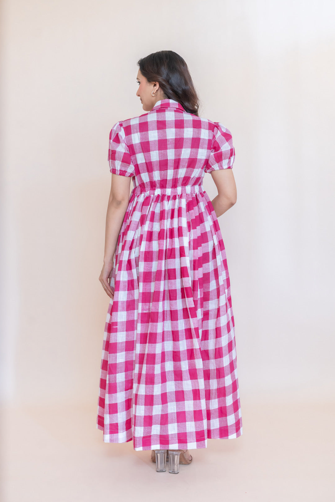 MAVISH COTTON SLUB GATHERED DRESS