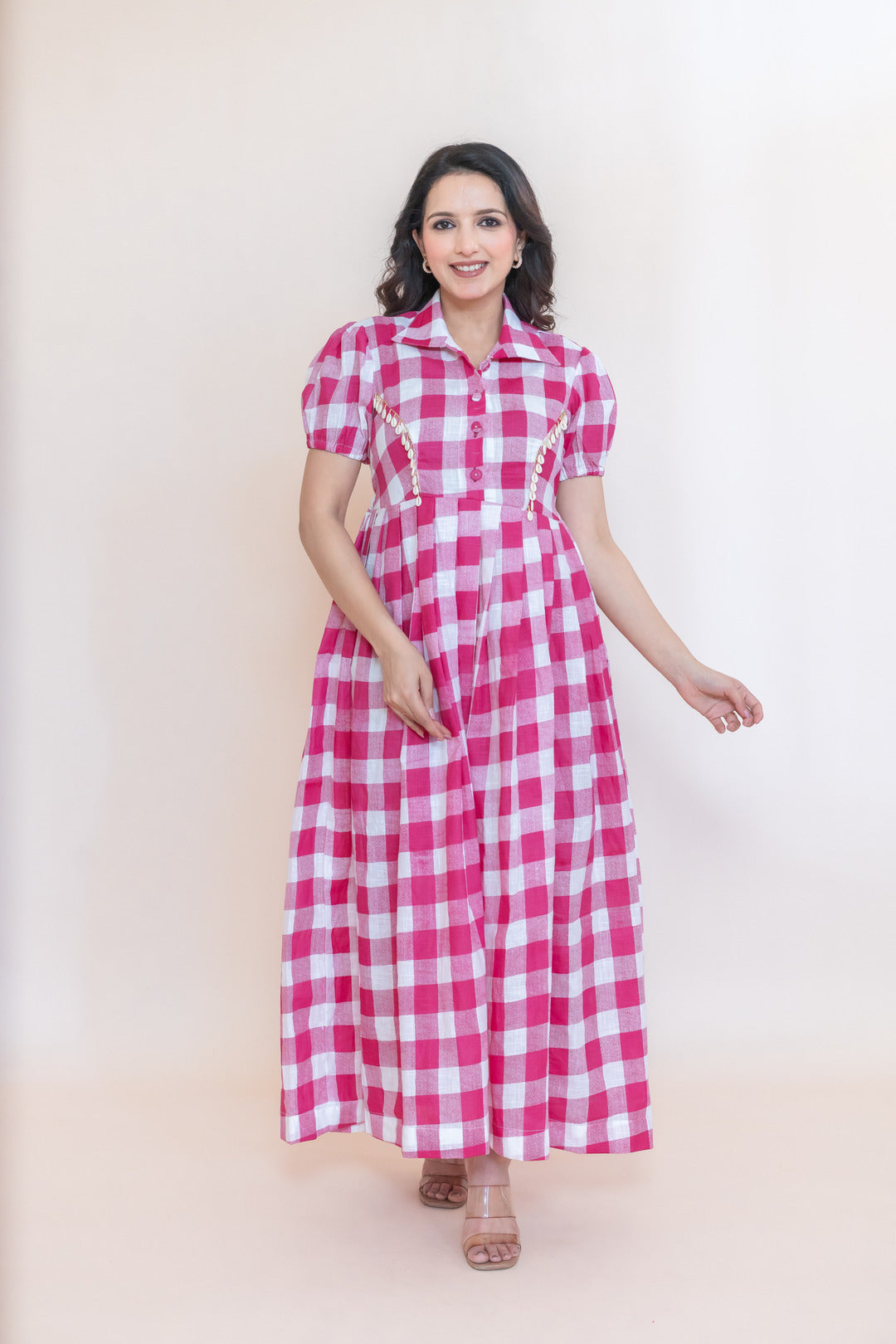 MAVISH COTTON SLUB GATHERED DRESS