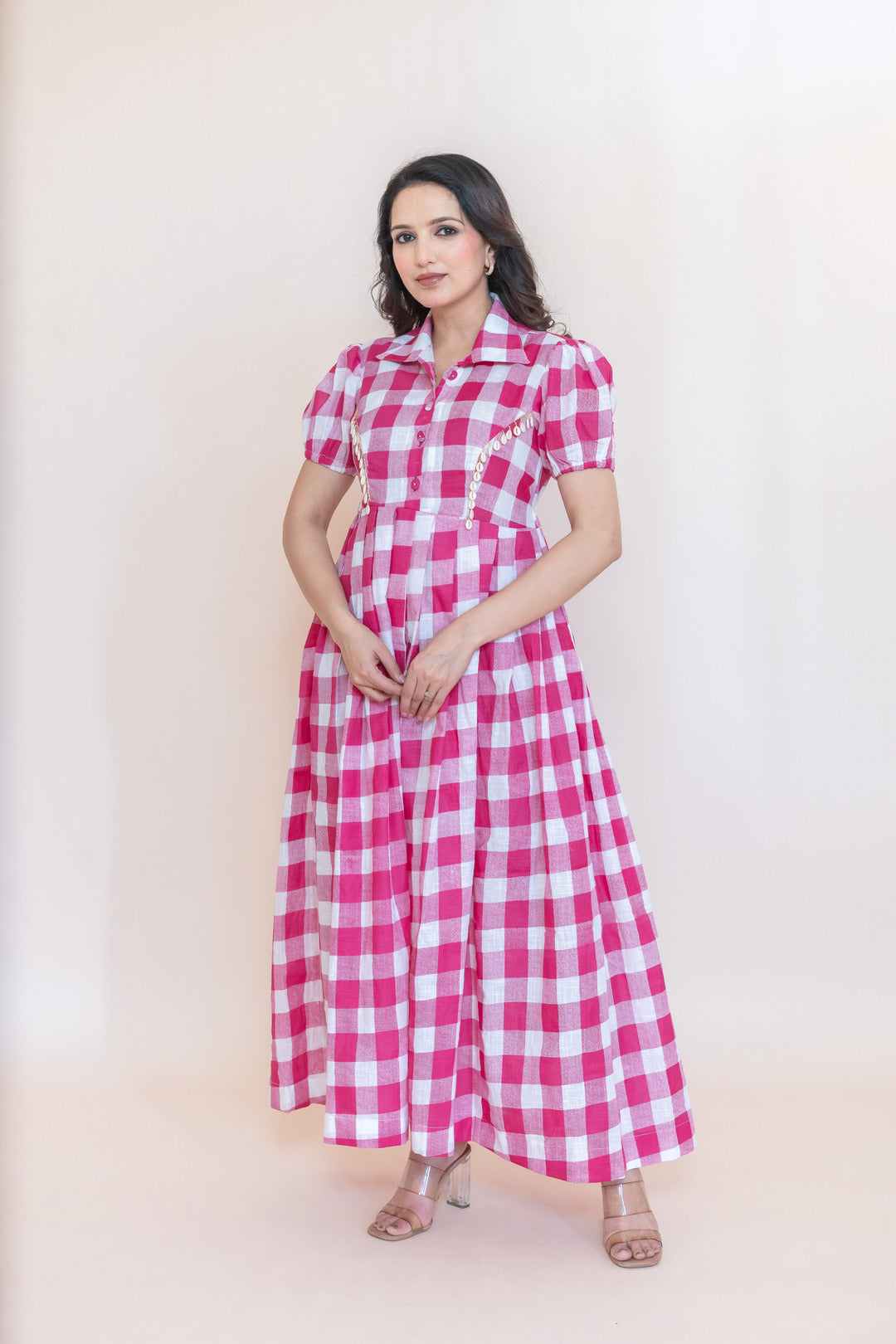 MAVISH COTTON SLUB GATHERED DRESS