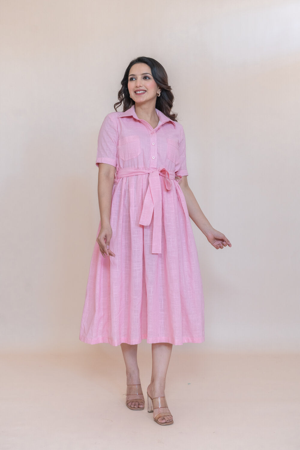 ISABELA COTTON FLARED DRESS